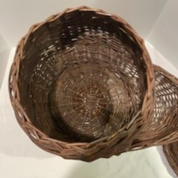 Vintage Wicker Twig Basket Vegetable Storage Hopper w/Lid - Picture 6 of 9